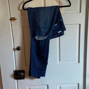 Joe’s denim high rise skinny ankle distressed jeans